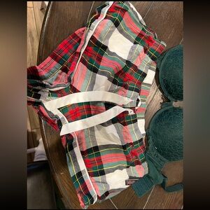 Victoria’s Secret Christmas plaid shorts